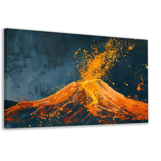 Abstract schilderij van vulkaanuitbarsting canvas