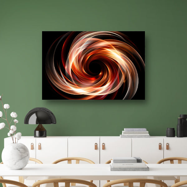 Abstracte Swirl in Zwart Wit Oranje poster