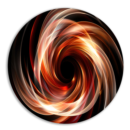 Abstracte Swirl in Zwart Wit Oranje forex muurcirkel