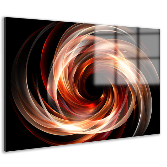 Abstracte Swirl in Zwart Wit Oranje acrylglas