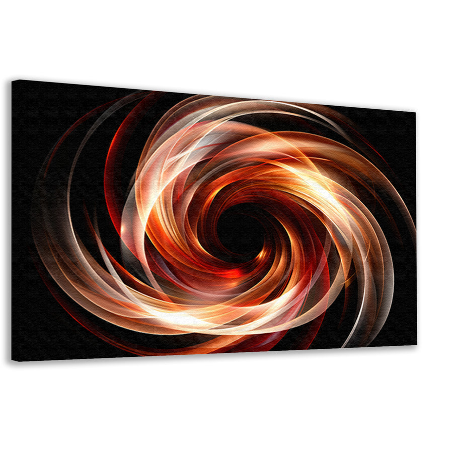 Abstracte Swirl in Zwart Wit Oranje canvas