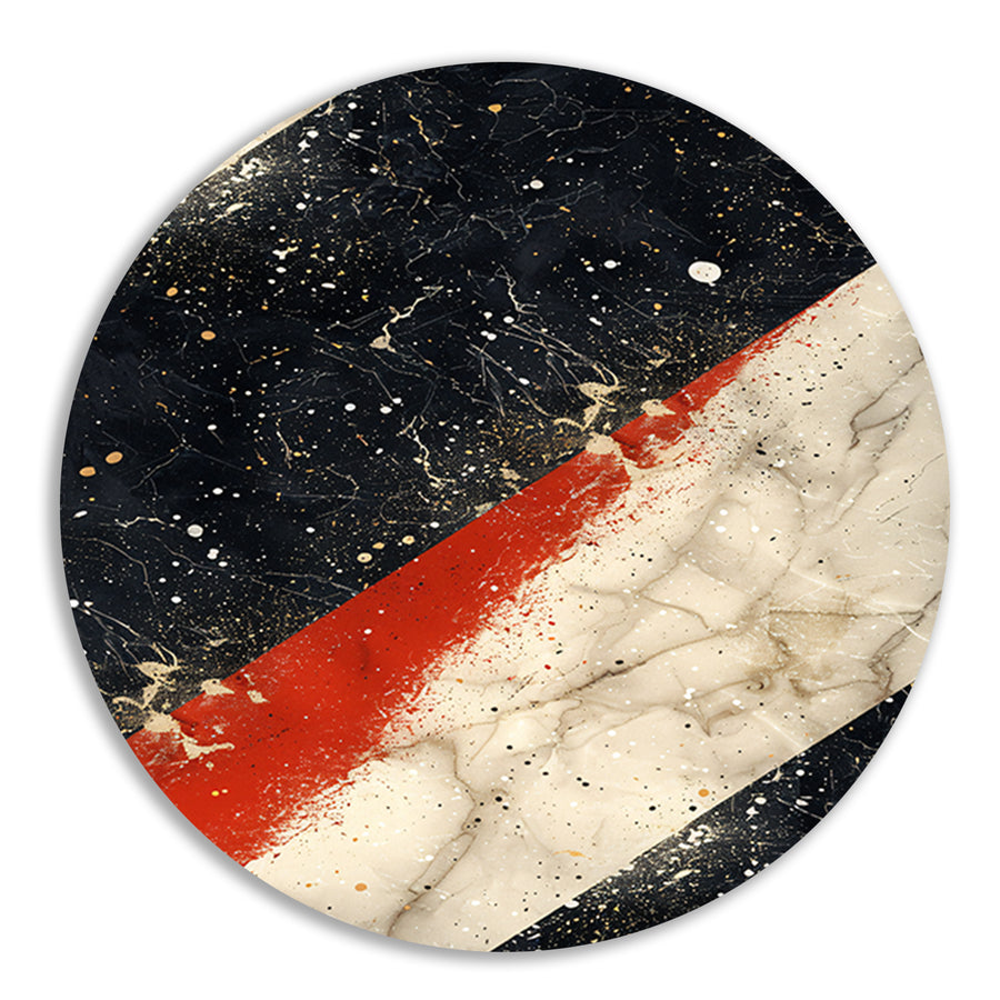Abstract  met verfspatten op marmer aluminium muurcirkel