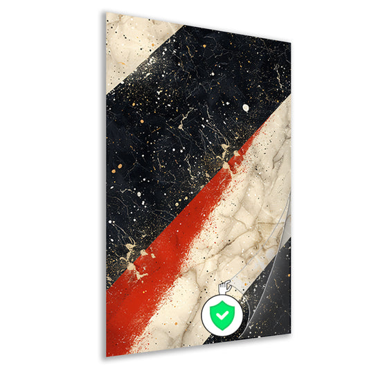 Abstract  met verfspatten op marmer poster