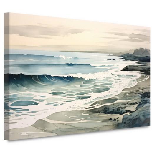 Aquarel golven abstract canvas