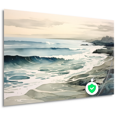 Aquarel golven abstract poster
