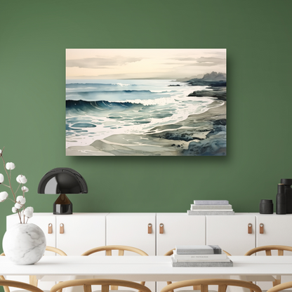 Aquarel golven abstract canvas