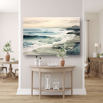 Aquarel golven abstract canvas