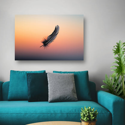 Minimalistische Veer tegen Zonsopgang canvas
