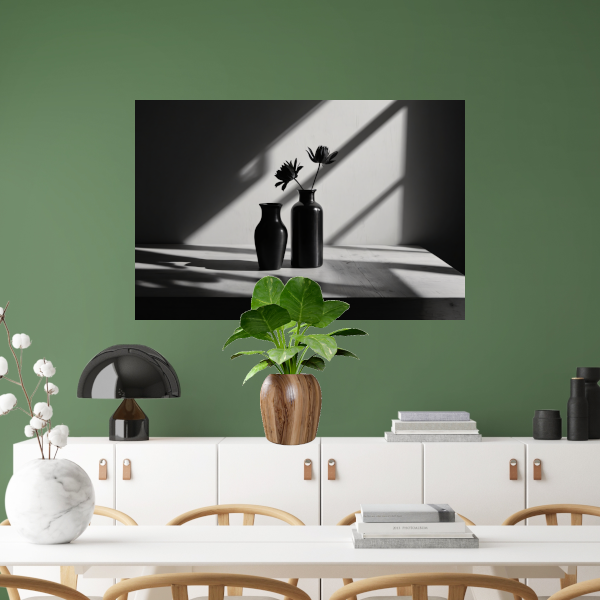 Stilleven met Vazen en Schaduwspel canvas met baklijst