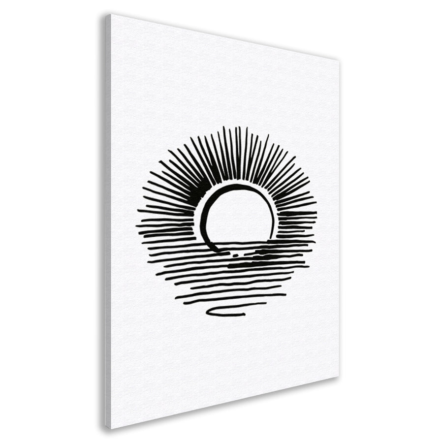 Zwarte en witte minimalistische zonsopkomst canvas