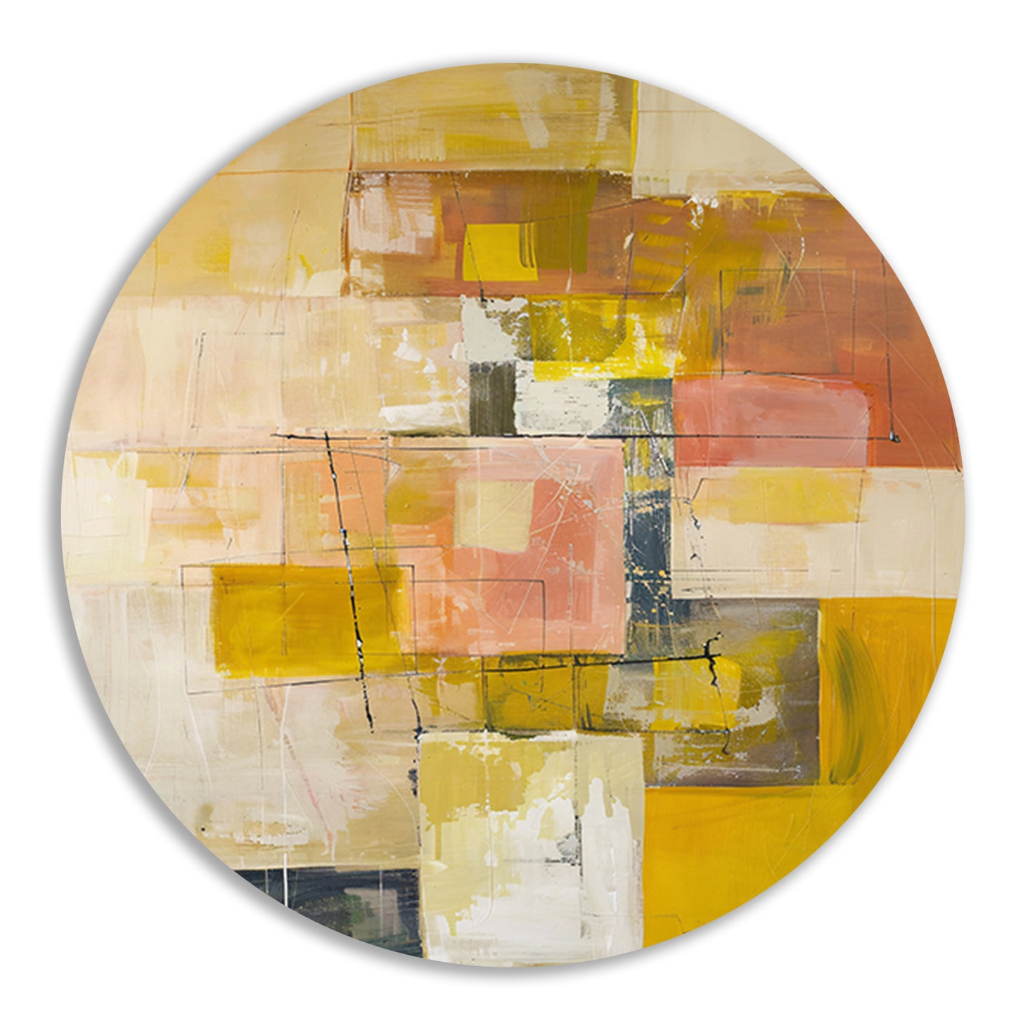 Geometrische abstractie in zachte kleurtonen forex muurcirkel