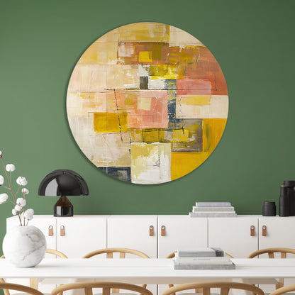 Geometrische abstractie in zachte kleurtonen forex muurcirkel