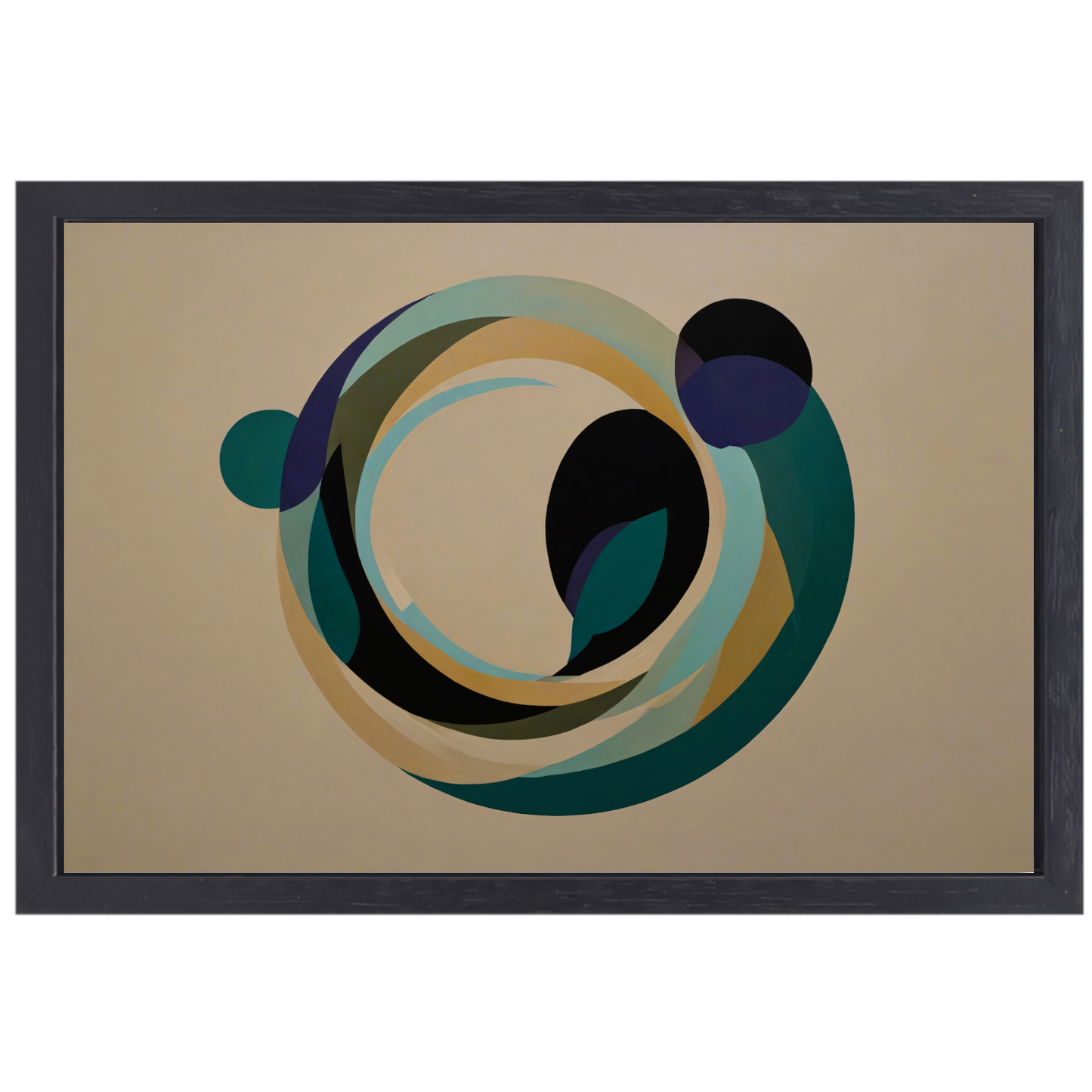 Abstracte Harmonie van Overlappende Cirkels en Kleur canvas met baklijst