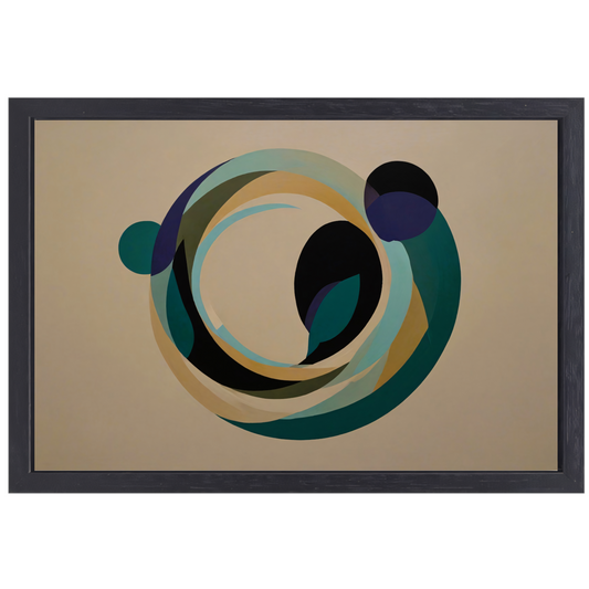 Abstracte Harmonie van Overlappende Cirkels en Kleur canvas met baklijst