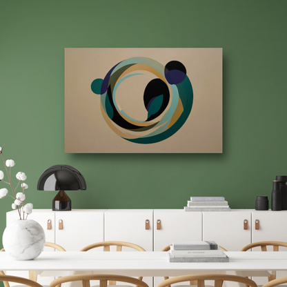 Abstracte Harmonie van Overlappende Cirkels en Kleur canvas