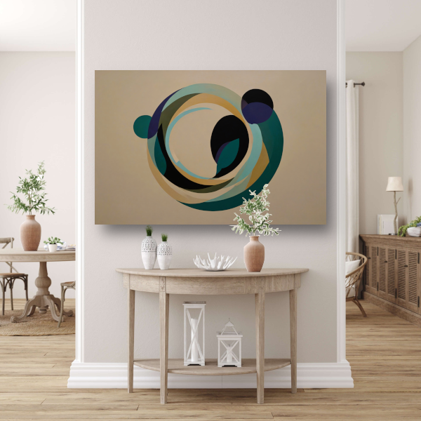 Abstracte Harmonie van Overlappende Cirkels en Kleur canvas