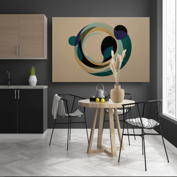 Abstracte Harmonie van Overlappende Cirkels en Kleur canvas