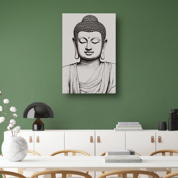 Serene Boeddha in Monochroom Gewaad canvas