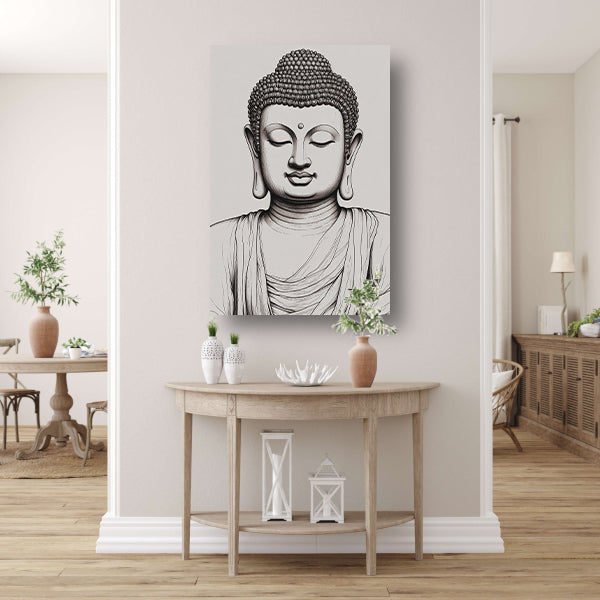 Serene Boeddha in Monochroom Gewaad canvas