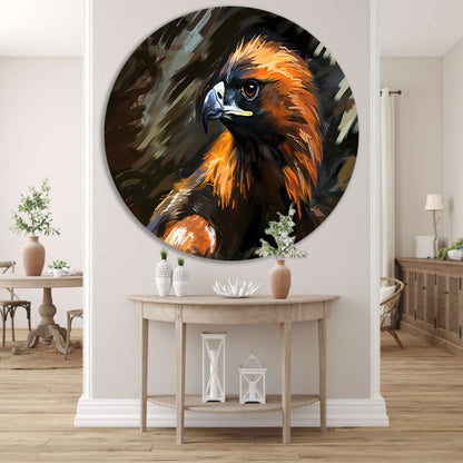 Gouden Arend in Landschap aluminium muurcirkel