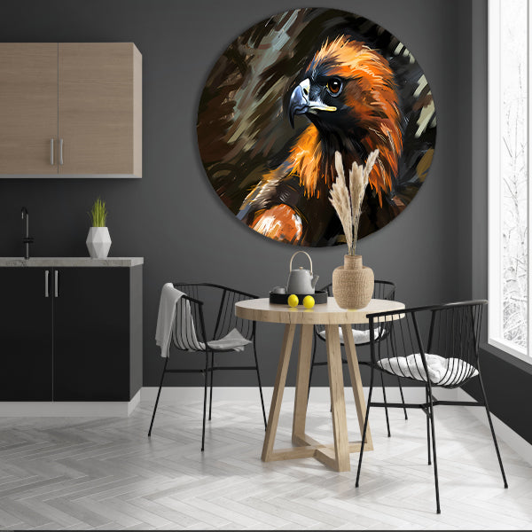 Gouden Arend in Landschap aluminium muurcirkel