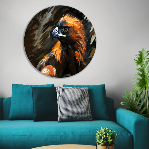 Gouden Arend in Landschap aluminium muurcirkel