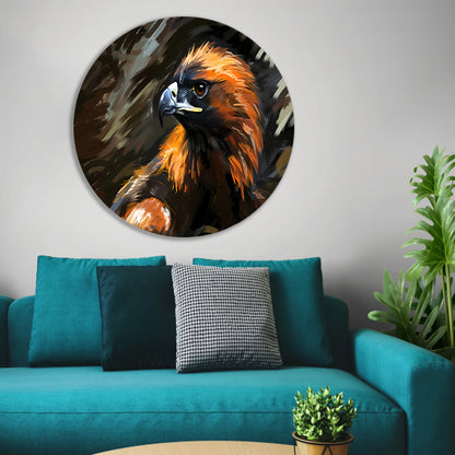Gouden Arend in Landschap aluminium muurcirkel