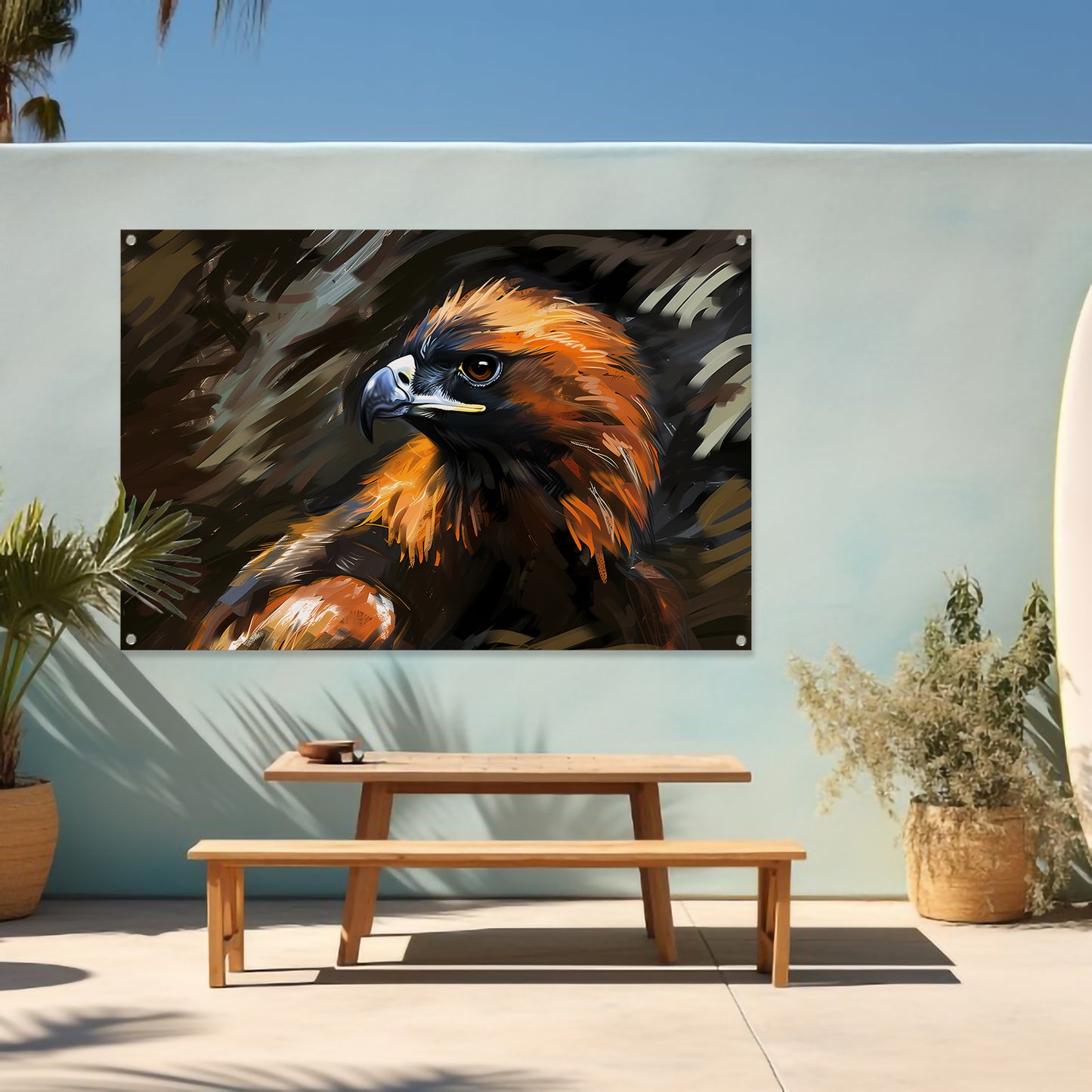 Gouden Arend in Landschap tuinposter
