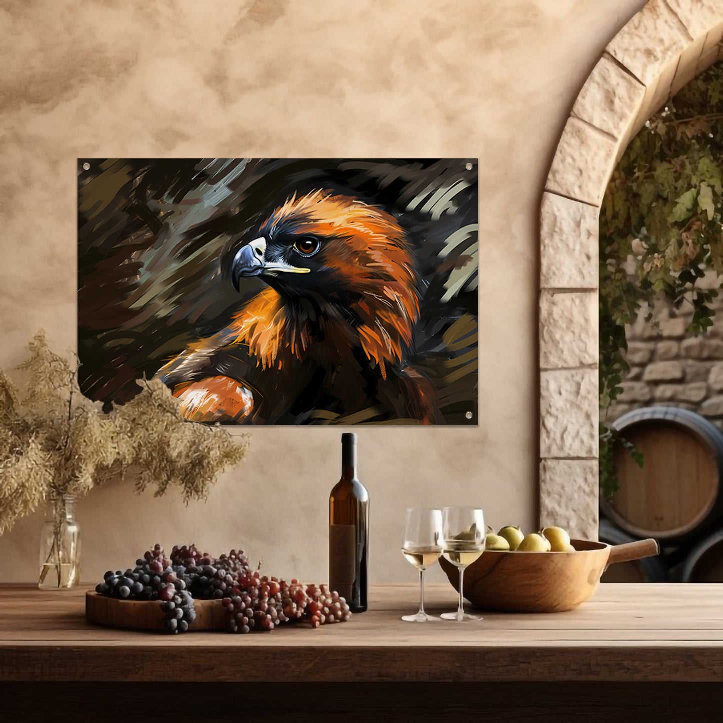 Gouden Arend in Landschap tuinposter