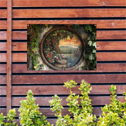 Impressionistisch Wijnvat Landschap tuinposter