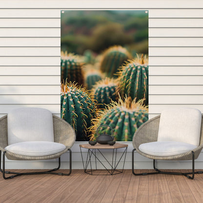 Close-up van Groene Cactussen tuinposter