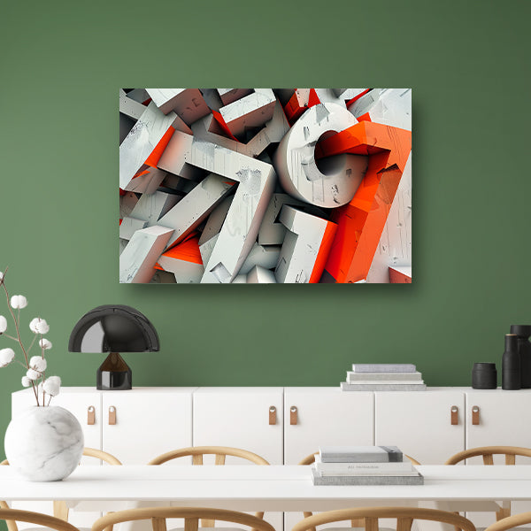 Dynamisch 3D typografie ontwerp met letters acrylglas