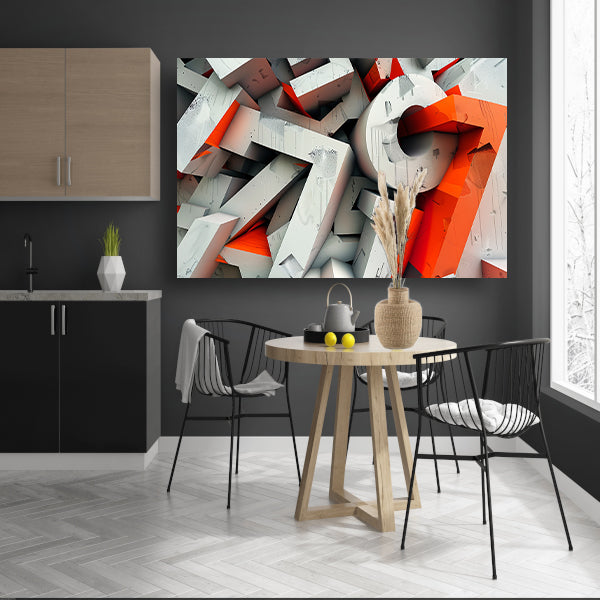 Dynamisch 3D typografie ontwerp met letters acrylglas