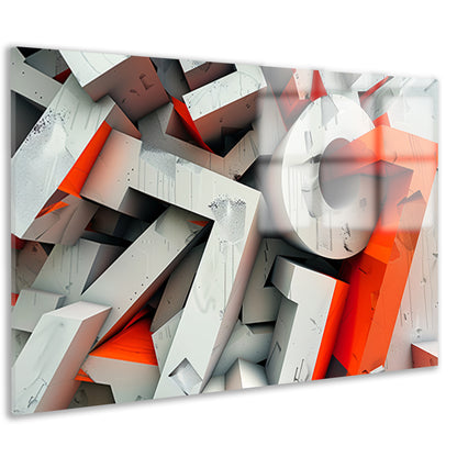 Dynamisch 3D typografie ontwerp met letters acrylglas