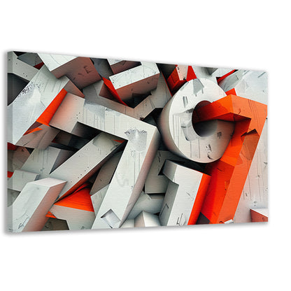 Dynamisch 3D typografie ontwerp met letters canvas