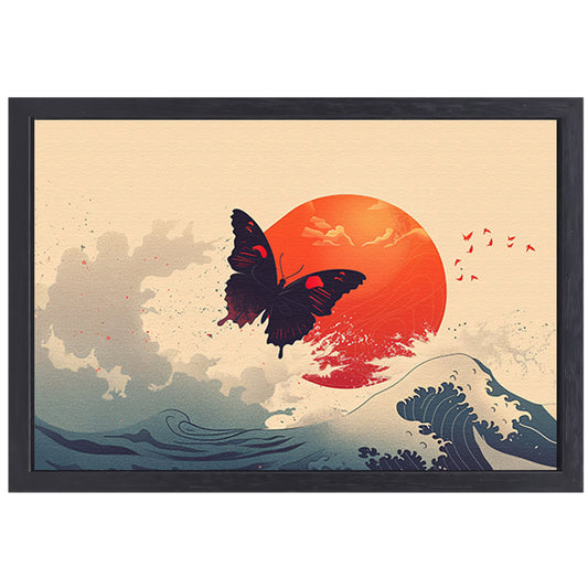 Abstracte lijnenpatroon canvas met baklijst