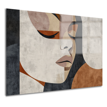 Geometrische Abstractie van een Vrouwengezicht acrylglas