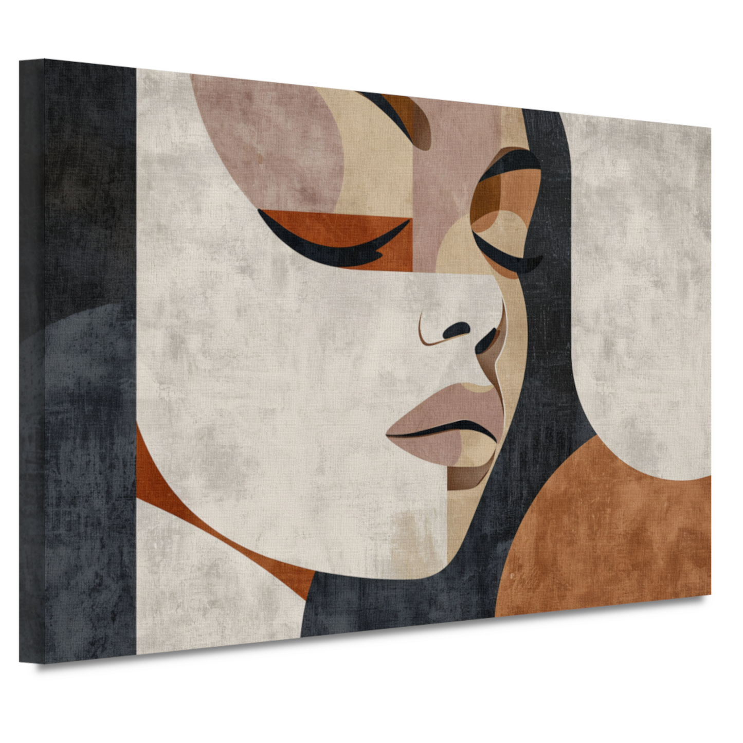 Geometrische Abstractie van een Vrouwengezicht canvas