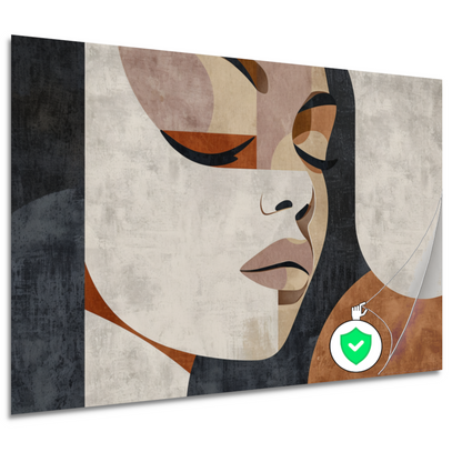 Geometrische Abstractie van een Vrouwengezicht poster