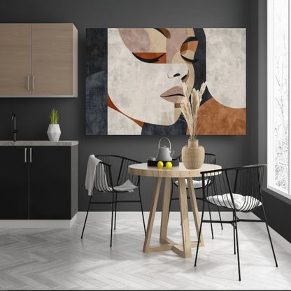 Geometrische Abstractie van een Vrouwengezicht canvas