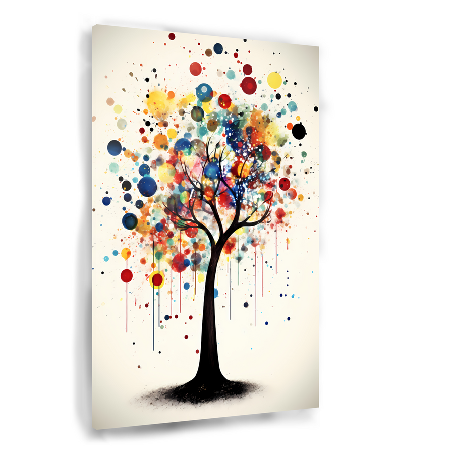Abstracte Boom met Kleurrijke Vlekken Acrylglas