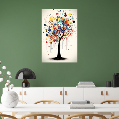 Abstracte Boom met Kleurrijke Vlekken Acrylglas