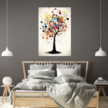 Abstracte Boom met Kleurrijke Vlekken Acrylglas