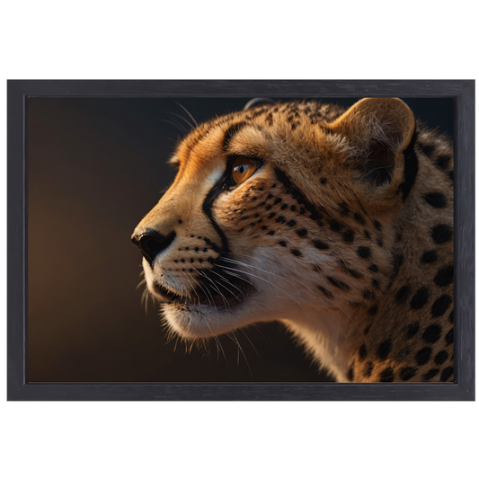 Intense blik van een majestueuze cheeta canvas met baklijst