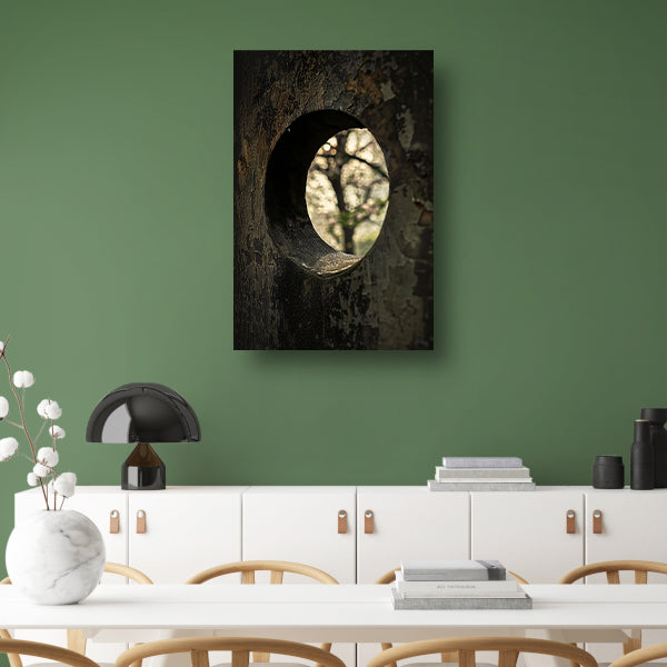 Monochrome Boom door een Gat canvas
