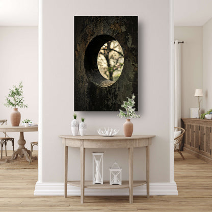 Monochrome Boom door een Gat canvas