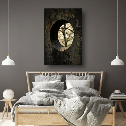 Monochrome Boom door een Gat canvas