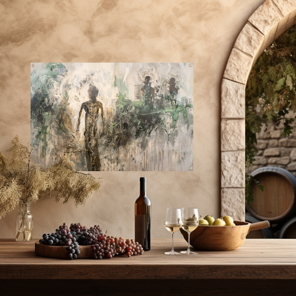 Abstracte Dans in Goud en Zwart tuinposter
