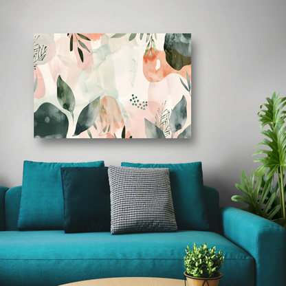 Organische vormen en pasteltinten in harmonie acrylglas