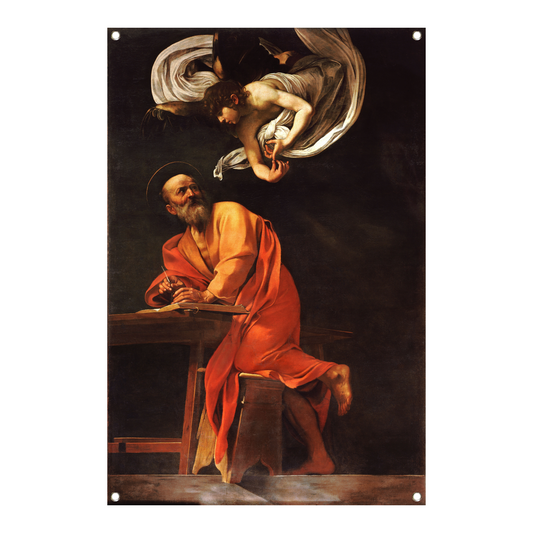De inspiratie van Sint Matteüs - Caravaggio tuinposter